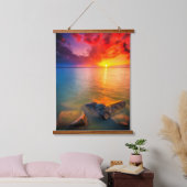 Crimson Horizon Over Gentle Waters Hangend Wandkleed (Slaapkamer)