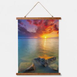 Crimson Horizon Over Gentle Waters Hangend Wandkleed