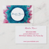 Crimson in Ocean Blue waterverf Visitekaartje (Voorkant / Achterkant)