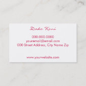 Crimson in Ocean Blue waterverf Visitekaartje (Achterkant)