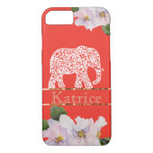 Crimson iPhone Case met White Elephant en Violet (Achterkant)