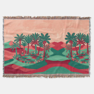 Crimson Jade Desert Oasis Blanket Deken