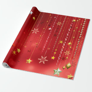 Crimson-kerstfeestdagen — Verpakkingspapier Cadeaupapier