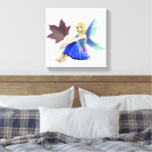 Crimson King Maple Tree Fairy met Leaf Canvas Afdruk (Insitu (Slaapkamer))