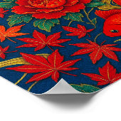 Crimson Koi Dans in de herfst Bloom Poster (Hoek)