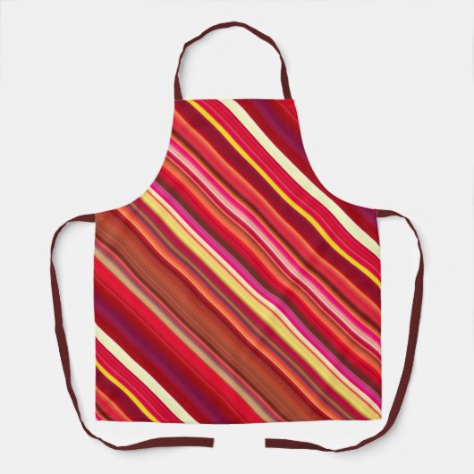 Crimson laat rode, gele en Paarse streep achter Schort (Voorkant)