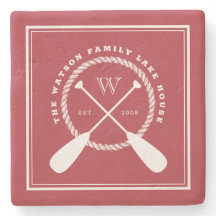 Crimson Lake House Monogram Crossed Paddles