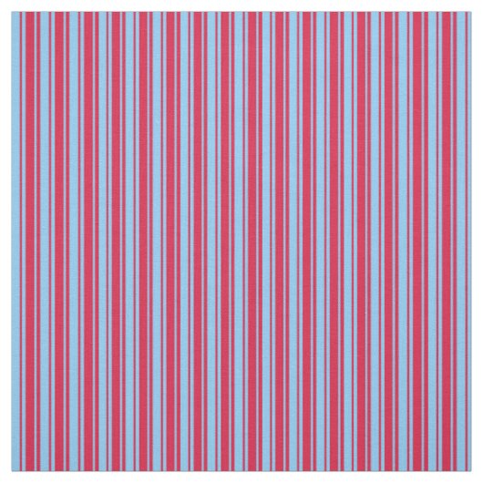 Crimson & Light Sky Blue Lined Pattern Stof (Swatch)