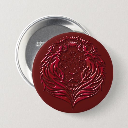 Crimson Lion Face Button (Voorkant /achterkant)