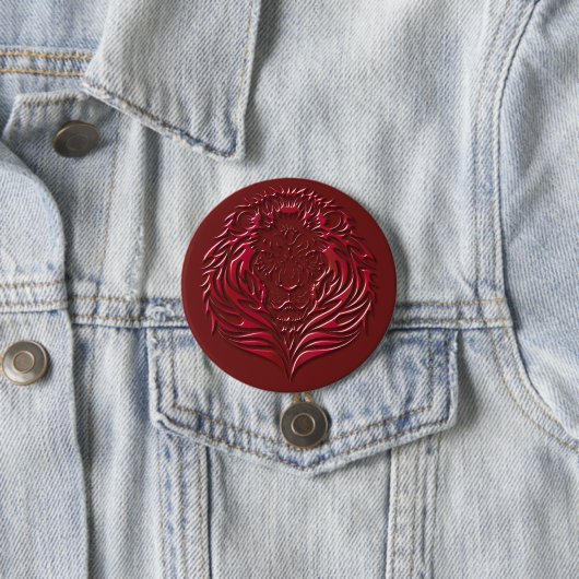 Crimson Lion Face Button (In situ)