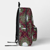 Crimson Lotus Elegance Patroon - De Witte Lotus Bedrukte Rugzak (Links)