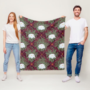 Crimson Lotus Elegance Patroon - De Witte Lotus Fleece Deken