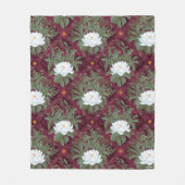 Crimson Lotus Elegance Patroon - De Witte Lotus Fleece Deken (Voorkant)