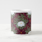 Crimson Lotus Elegance Patroon - De Witte Lotus Grote Koffiekop (Voorkant)