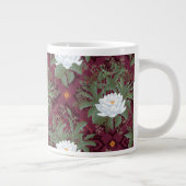 Crimson Lotus Elegance Patroon - De Witte Lotus Grote Koffiekop (Rechts)