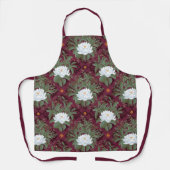 Crimson Lotus Elegance Patroon - De Witte Lotus Schort (Voorkant)