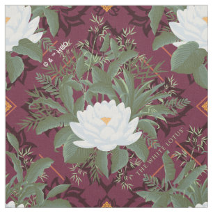 Crimson Lotus Elegance Patroon - De Witte Lotus Stof
