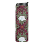 Crimson Lotus Elegance Patroon - De Witte Lotus Thermosbeker (Gedraaid links)