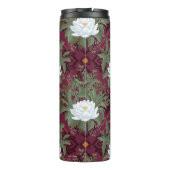 Crimson Lotus Elegance Patroon - De Witte Lotus Thermosbeker (Achterkant)