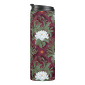 Crimson Lotus Elegance Patroon - De Witte Lotus Thermosbeker (Geroteerd rechts)