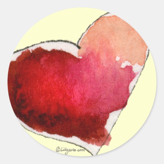 Crimson Love Hearts Envelope Seals Ronde Sticker (Voorkant)