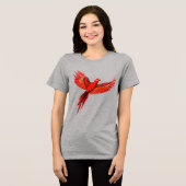 Crimson Macaw / rode papegaai tijdens de vlucht Tri-Blend Shirt (Voorkant volledig)