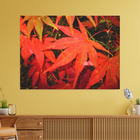 Crimson Maple Leaves - Canvas Afdruk (Insitu (Woonkamer))