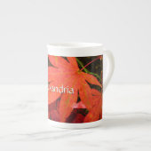 Crimson Maple Leaves - Gepersonaliseerd Porselein Kop (Voorkant rechts)