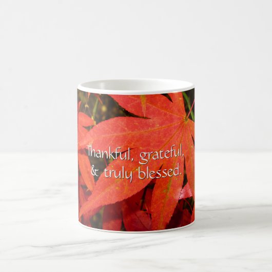 Crimson Maple Leaves - Gepersonaliseerde Thanksgiv Koffiemok (Center)