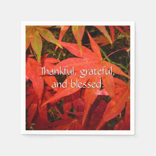 Crimson Maple Leaves - Gepersonaliseerde Thanksgiv Servet (Voorkant)