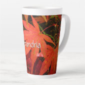 Crimson Maple Leaves - Groot Gepersonaliseerd Latte Mok (Rechterhoek)