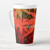 Crimson Maple Leaves - Groot Gepersonaliseerd Latte Mok (Linkerhoek)