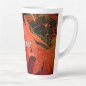 Crimson Maple Leaves - Groot Gepersonaliseerd Latte Mok (Rechts)