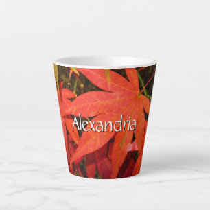 Crimson Maple Leaves - Klein Gepersonaliseerd Latte Mok
