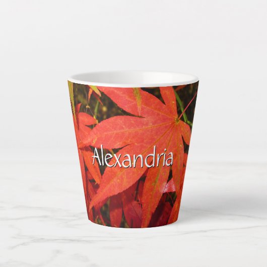 Crimson Maple Leaves - Klein Gepersonaliseerd Latte Mok (Voorkant)