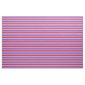 Crimson, Medium Slate Blue, Tan & White Stripes Stof (Fat Quarter)