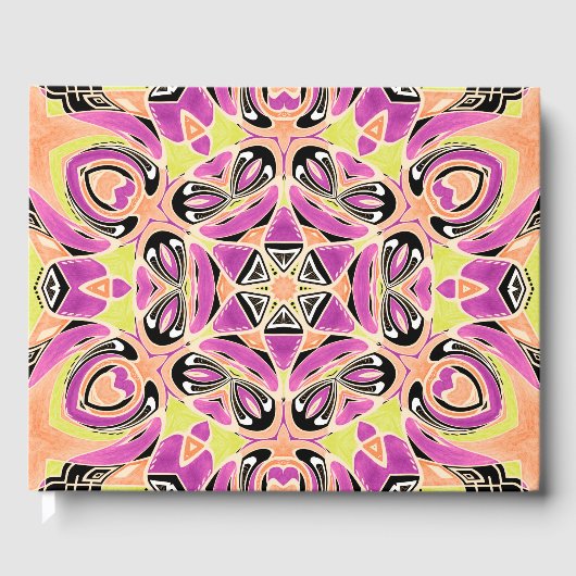 Crimson, meerkleurige mandala gastenboek (Voorkant)