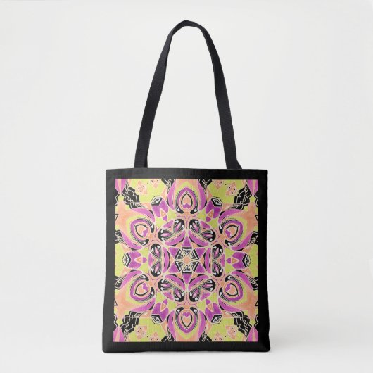 Crimson, meerkleurige mandala tote bag (Voorkant)