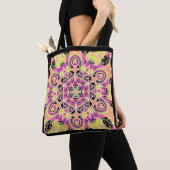 Crimson, meerkleurige mandala tote bag (Dichtbij)