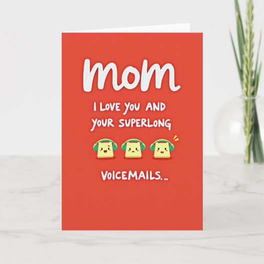 Crimson Mom Audio Berichtkaart Kaart (Voorkant)