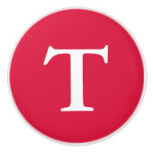 Crimson Monogrammed Keramische Knop (Voorkant)
