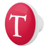 Crimson Monogrammed Keramische Knop (Rechts)