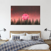 Crimson Moon Escape Canvas Afdruk (Insitu (Slaapkamer))