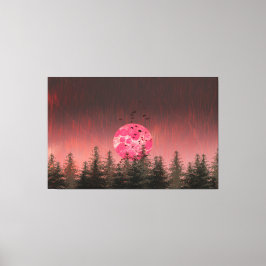 Crimson Moon Escape Canvas Afdruk