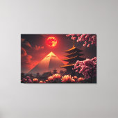Crimson Moon: Lotus Sanctuary Canvas Afdruk (Voorkant)