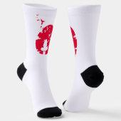 Crimson Moon Ninja - Japanse Silhouette Kunst Sokken (Gebogen)