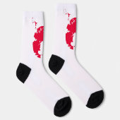 Crimson Moon Ninja - Japanse Silhouette Kunst Sokken (Rechts)