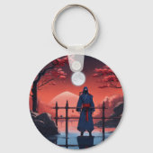 Crimson Moonlight Shinobi: Esthetische Ninja & Ker Sleutelhanger (Voorkant)