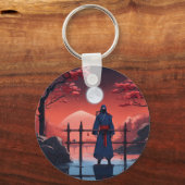 Crimson Moonlight Shinobi: Esthetische Ninja & Ker Sleutelhanger (Voorkant)