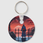 Crimson Moonlight Shinobi: Esthetische Ninja & Ker Sleutelhanger (Achterkant)